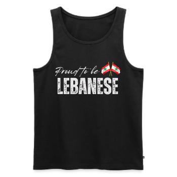Libanais fier, j’aime le Liban - Débardeur bio Premium Homme - noir - Devant - Michal (187cm)