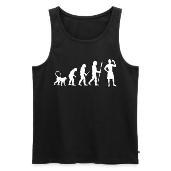 Évolution de la crème glacée - Débardeur bio Premium Homme - noir - Devant - AI Model Male 178 light (178cm)