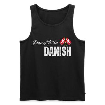 Proud Dane, I love Denmark - Men's Premium Organic Tank Top - black - Front - Michal (187cm)