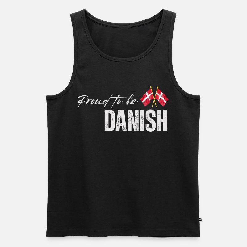 Stolzer Däne, ich liebe Dänemark - Männer Premium Bio Tank Top - Schwarz