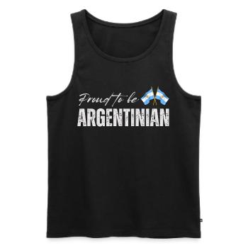 Fière Argentine, j’adore l’Argentine - Débardeur bio Premium Homme - noir - Devant - Michal (187cm)