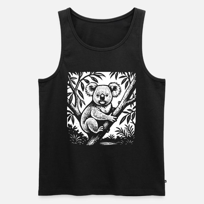 Tropen-Koala Klassik - Männer Premium Bio Tank Top - Schwarz