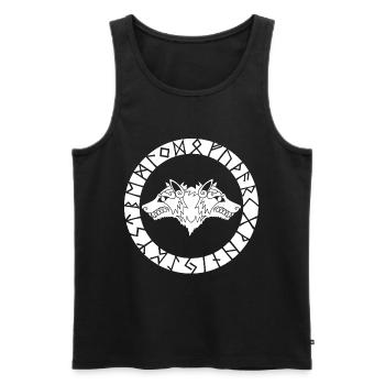 Two-headed white wolf - Men's Premium Organic Tank Top - black - Front - AI Model Male 178 light (178cm)