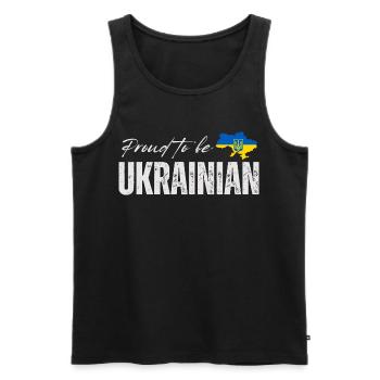 Fier Ukrainien, j’adore l’Ukraine - Débardeur bio Premium Homme - noir - Devant - Michal (187cm)