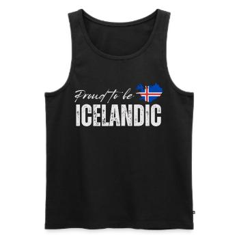 Fière d’Islandaise, j’adore l’Islande - Débardeur bio Premium Homme - noir - Devant - AI Model Male 178 light (178cm)