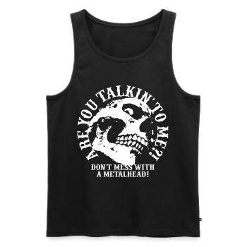 skull metal metalhead rock - Men's Premium Organic Tank Top - black - Front - AI Model Male 178 light (178cm)