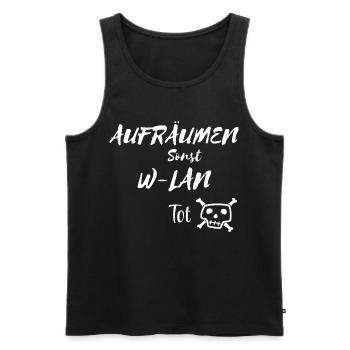 Kreativer Totenkopf mit Textmotivation - Männer Premium Bio Tank Top - Schwarz - Vorne - Michal (187cm)