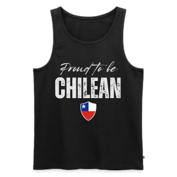 Fière chilienne, j’adore le Chili - Débardeur bio Premium Homme - noir - Devant - AI Model Male 178 light (178cm)