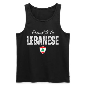 Libanais fier, j’aime le Liban - Débardeur bio Premium Homme - noir - Devant - Michal (187cm)