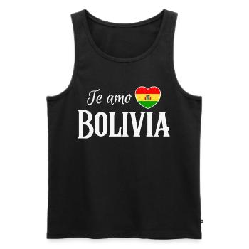 Ich liebe Bolivien, made in Bolivia - Männer Premium Bio Tank Top - Schwarz - Vorne - Michal (187cm)