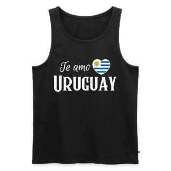 J’aime l’Uruguay, fierté uruguayenne - Débardeur bio Premium Homme - noir - Devant - AI Model Male 178 light (178cm)