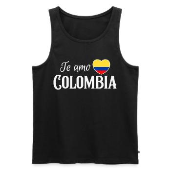 J’aime la Colombie, fierté colombienne - Débardeur bio Premium Homme - noir - Devant - Michal (187cm)