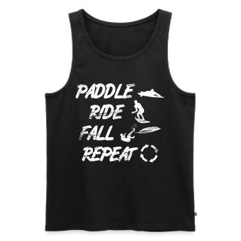 Paddle Ride Fall Repeat - Männer Premium Bio Tank Top - Schwarz - Vorne - AI Model Male 178 light (178cm)