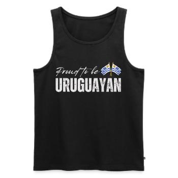 Fière Uruguayenne, j’adore l’Uruguay - Débardeur bio Premium Homme - noir - Devant - AI Model Male 178 light (178cm)
