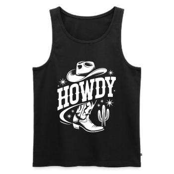 Western Cowboy Design for Clothing - Men's Premium Organic Tank Top - black - Front - AI Model Male 178 light (178cm)