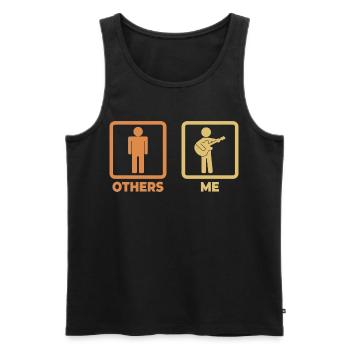 Gitarrist Strichmännchen - Männer Premium Bio Tank Top - Schwarz - Vorne - AI Model Male 178 light (178cm)