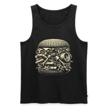 Mechanisches Schrott Vintage Design - Männer Premium Bio Tank Top - Schwarz - Vorne - AI Model Male 178 light (178cm)
