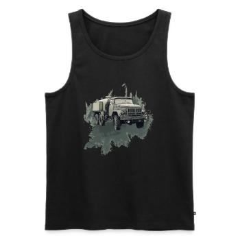 ZIL 131 – Icon of the Road - Men's Premium Organic Tank Top - black - Front - AI Model Male 178 light (178cm)