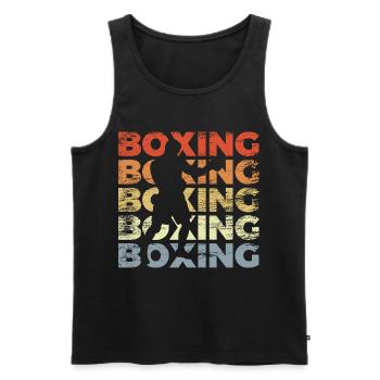 Vintage Boxen - Männer Premium Bio Tank Top - Schwarz - Vorne - Michal (187cm)