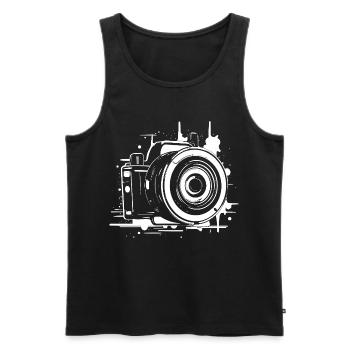 Camera - Men's Premium Organic Tank Top - black - Front - Michal (187cm)