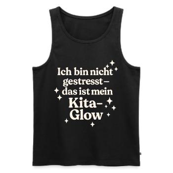Ich bin nicht gestresst... (hellbeige) - Männer Premium Bio Tank Top - Schwarz - Vorne - AI Model Male 178 light (178cm)