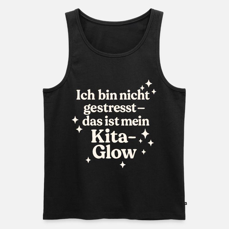 Ich bin nicht gestresst... (hellbeige) - Männer Premium Bio Tank Top - Schwarz