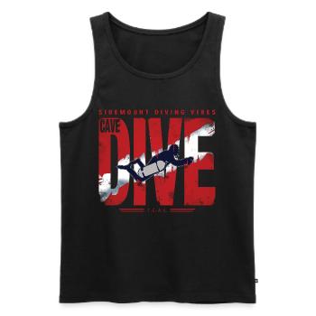 Diving Cave Diver Graphic - Men's Premium Organic Tank Top - black - Front - AI Model Male 178 light (178cm)