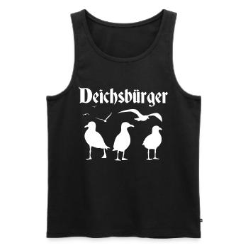 Équipage du Deichsbürger Seagull - Débardeur bio Premium Homme - noir - Devant - AI Model Male 178 light (178cm)