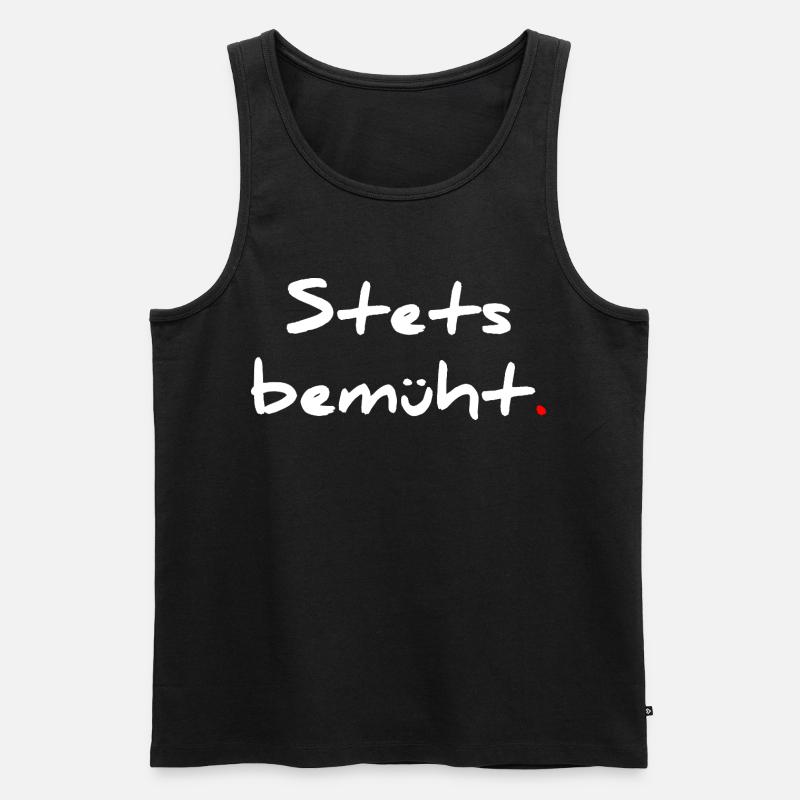 Stets bemüht – mit Punkt - Männer Premium Bio Tank Top - Schwarz