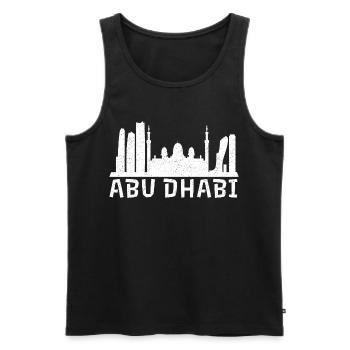 Abu Dhabi Skyline Vibes - Männer Premium Bio Tank Top - Schwarz - Vorne - AI Model Male 178 light (178cm)