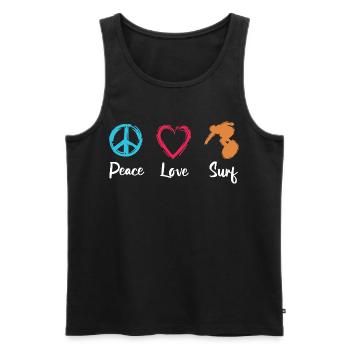 Peace Love Surf - Débardeur bio Premium Homme - noir - Devant - Michal (187cm)