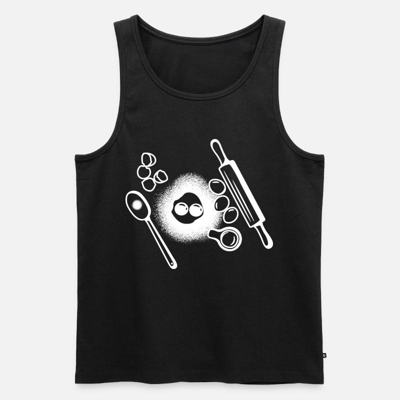 Dessin des ingrédients de cuisson - Débardeur bio Premium Homme - noir