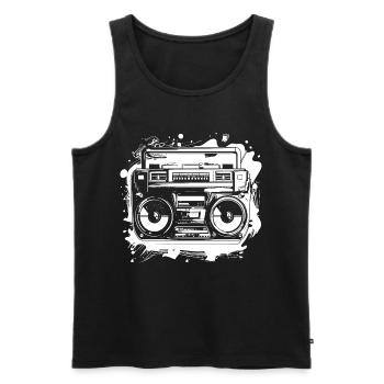 Dessin de musique hip hop - Débardeur bio Premium Homme - noir - Devant - AI Model Male 178 light (178cm)