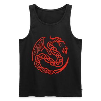 Roter keltischer Drache - Männer Premium Bio Tank Top - Schwarz - Vorne - AI Model Male 178 light (178cm)