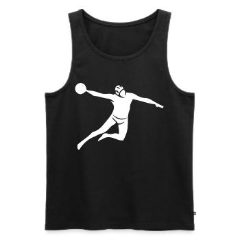 Lancer de puissance de water-polo - Débardeur bio Premium Homme - noir - Devant - AI Model Male 178 light (178cm)
