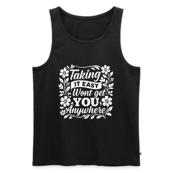 Motivational shirt – No success without commitment - Men's Premium Organic Tank Top - black - Front - AI Model Male 178 light (178cm)