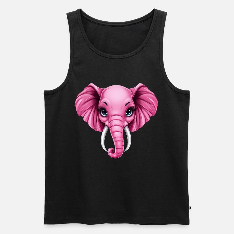 Mignon éléphant rose rose :) - Débardeur bio Premium Homme - noir