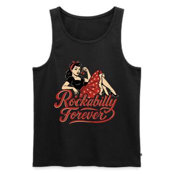 Rockabilly Forever Cherries Wife 50s Gift - Men's Premium Organic Tank Top - black - Front - AI Model Male 178 light (178cm)