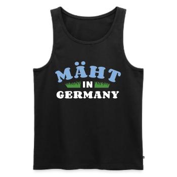 Mäht in Germany - Rasenmäher - Mähen - Wortspiel - Männer Premium Bio Tank Top - Schwarz - Vorne - Michal (187cm)