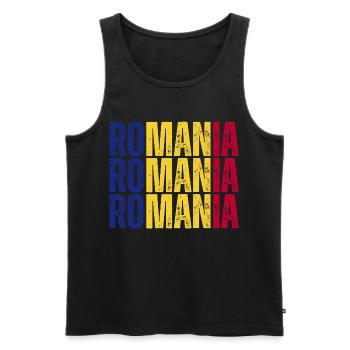Romania flag, I love Romania - Men's Premium Organic Tank Top - black - Front - Michal (187cm)