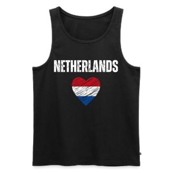 J’aime la Hollande, drapeau de la Hollande - Débardeur bio Premium Homme - noir - Devant - AI Model Male 178 light (178cm)