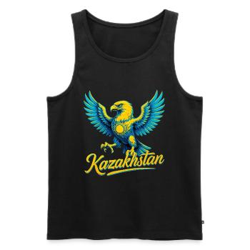 Kazakhstan Eagle Sun Flag Flag Gift - Men's Premium Organic Tank Top - black - Front - Michal (187cm)