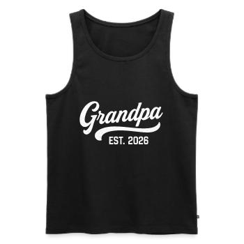 Grand-père EST. 2026 - Débardeur bio Premium Homme - noir - Devant - Michal (187cm)