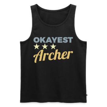 Archer moyen - Débardeur bio Premium Homme - noir - Devant - AI Model Male 178 light (178cm)