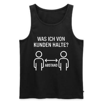 was ich von kunden halte kollege support - Männer Premium Bio Tank Top - Schwarz - Vorne - Michal (187cm)