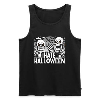 Düsteres Gothic Halloween Skelett Design - Männer Premium Bio Tank Top - Schwarz - Vorne - Michal (187cm)