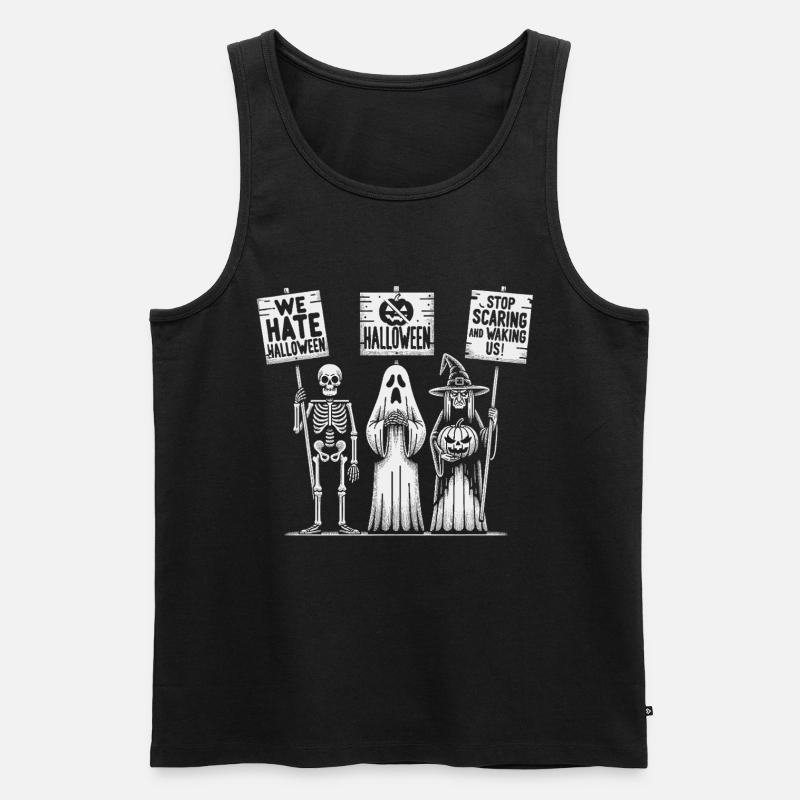 Halloween Protest Skelette Design - Männer Premium Bio Tank Top - Schwarz