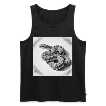 Black and White Scale Snake - Men's Premium Organic Tank Top - black - Front - AI Model Male 178 light (178cm)