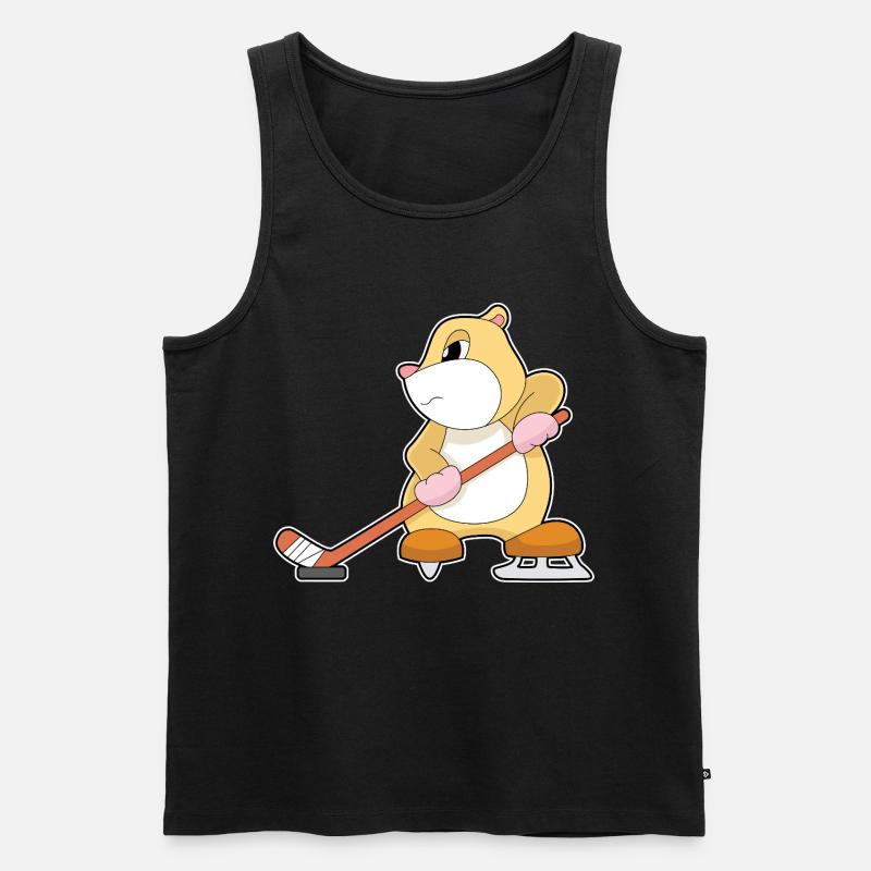 Hamster Eishockey Eishockeyschläger - Männer Premium Bio Tank Top - Schwarz