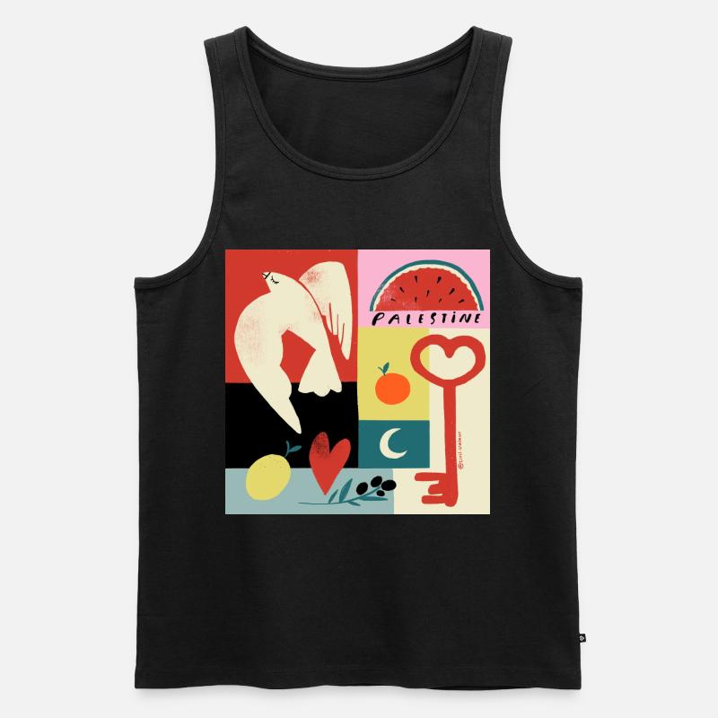 Alles über Palästina - Männer Premium Bio Tank Top - Schwarz